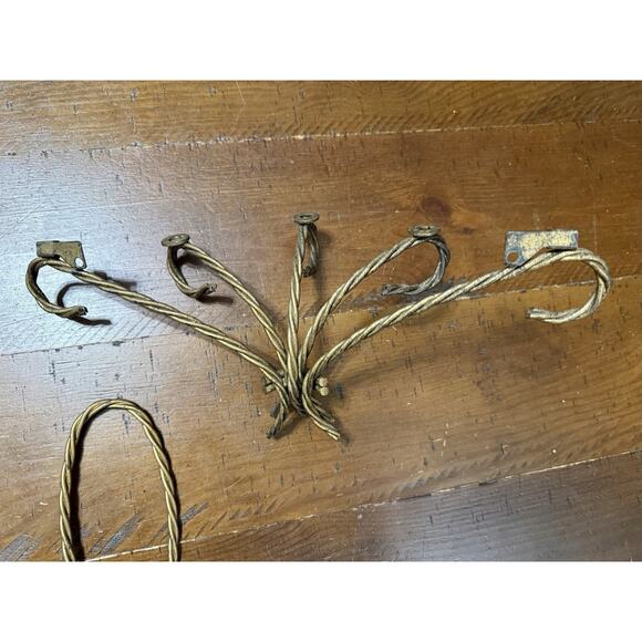 Homco Home Interiors Gold Twisted Metal Rope 2 Candle Wall Sconce & Shelves Vtg - Picture 16 of 16